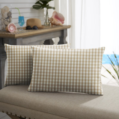 Gracie Oaks Lisa Marie Indoor Outdoor Christmas Denver Plaid Lumbar Pillow
